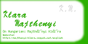 klara majthenyi business card